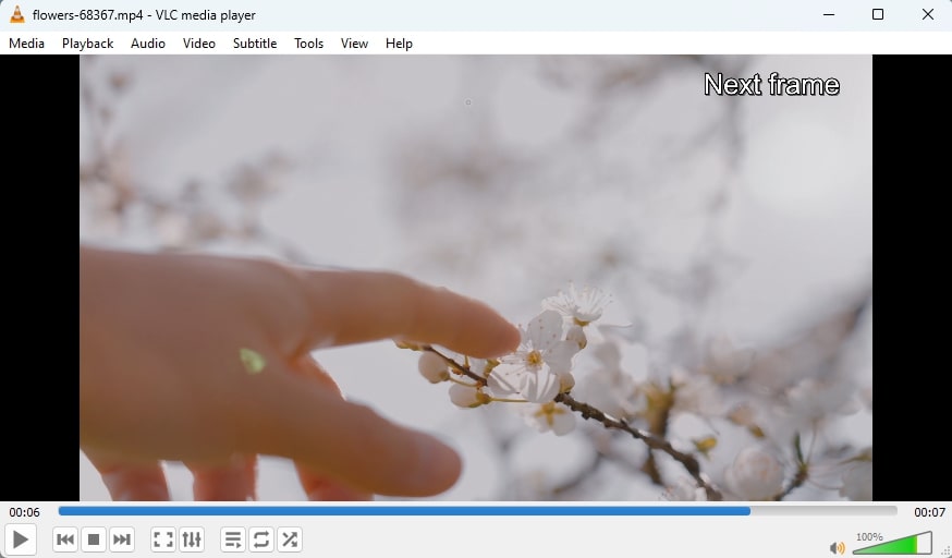 Frame by Frame Feature in VLC Media Player