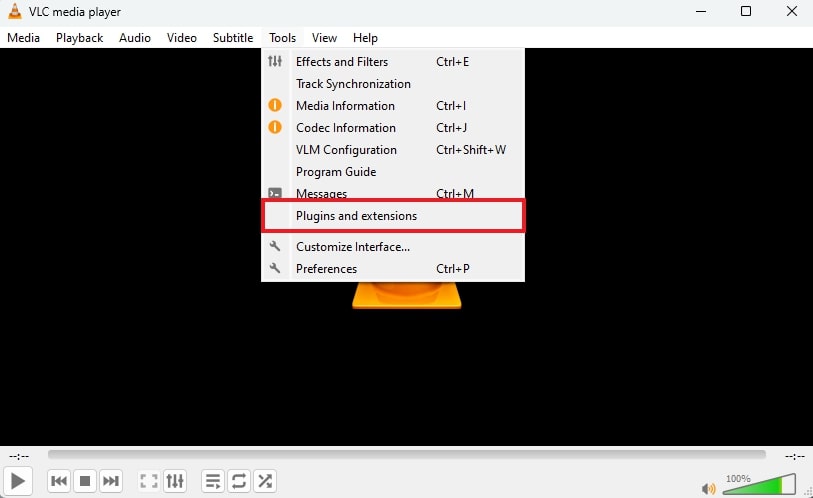 Accessing Plugins and Extensions Settings on VLC