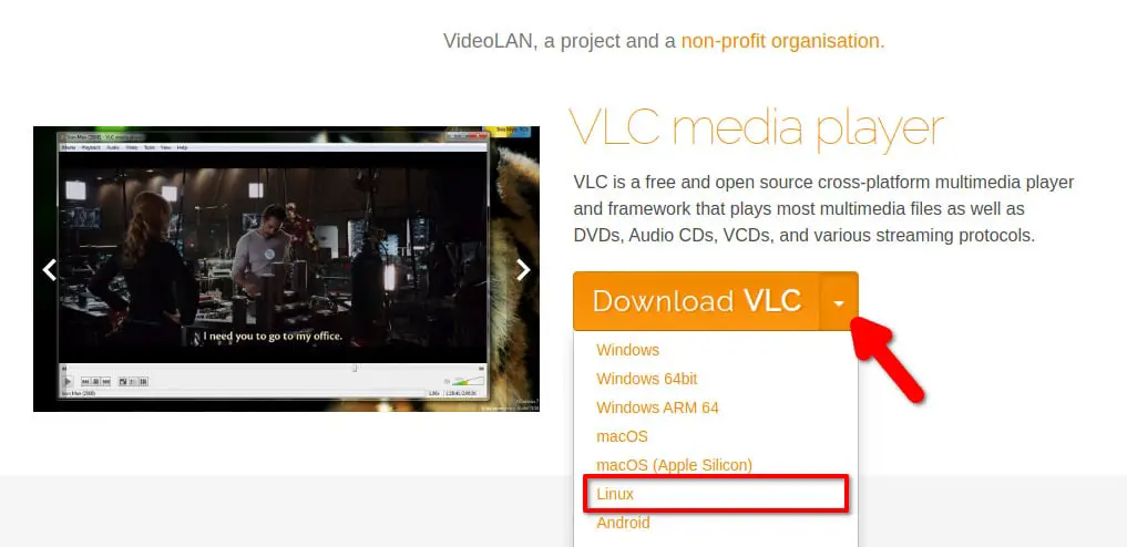 VLC Official Website of to Download VLC for Linux