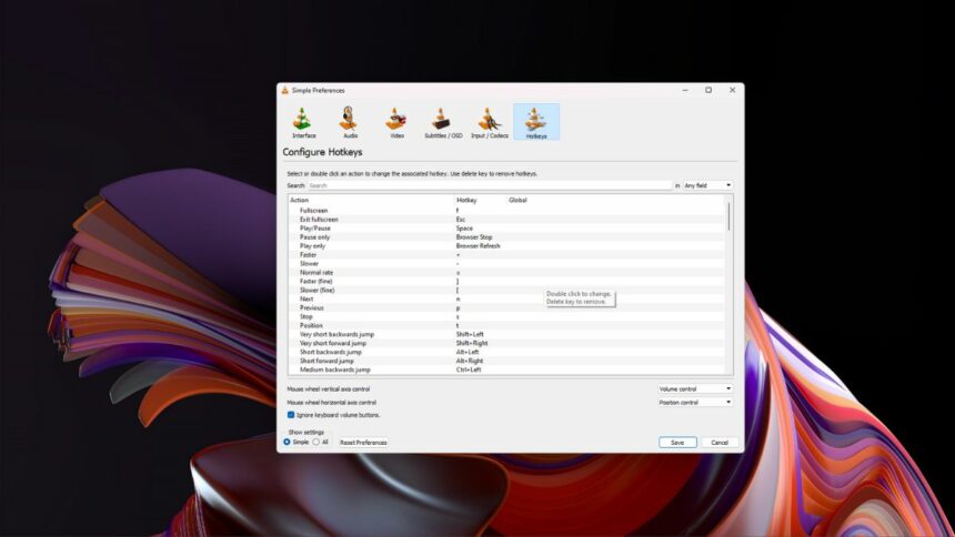 List of VLC Media Player Shortcuts and Hotkeys