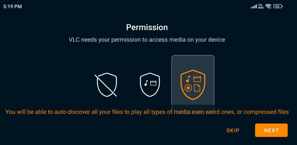 VLC Permission on Android