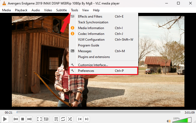 Preferences for PiP on VLC Media Player