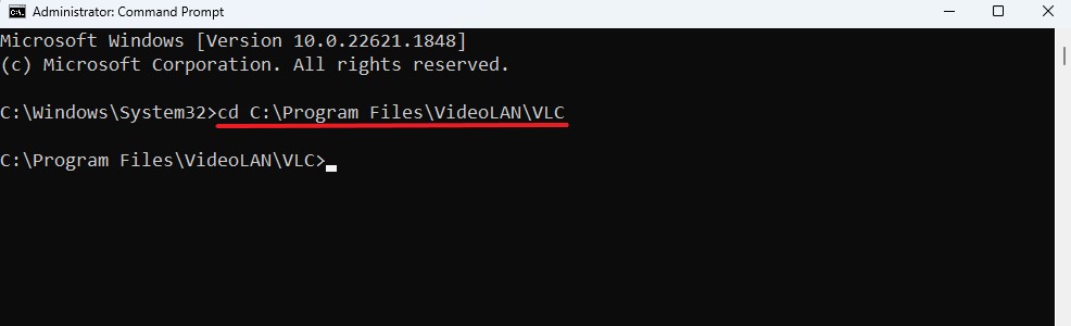  Navigate to Installation Folder of VLC